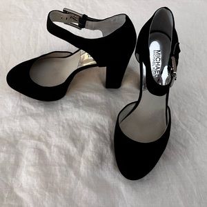 Michael Kors Haven Black Suede Platform Heels